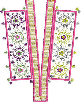 領(lǐng)邊 繡花 花紋 花朵 免費(fèi)素材