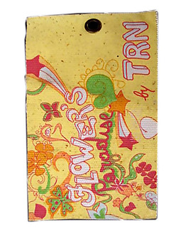 吊牌 文字 英文 花紋 花朵 免費素材