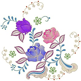 繡花 花紋 花朵 葉片 藤蔓 免費(fèi)素材