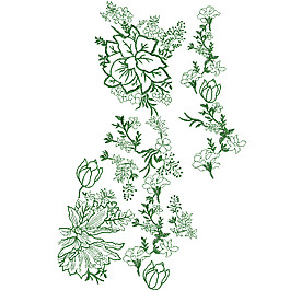 繡花 花朵 花紋 免費素材