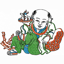 繡花 民族 童子 免費素材