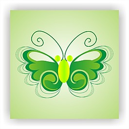 綠色矢量蝴蝶