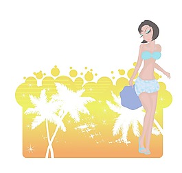 夏天女孩矢量
