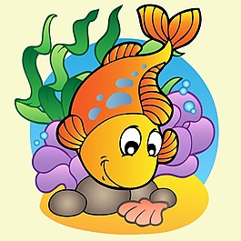 印花矢量圖 卡通 動(dòng)物 魚 色彩 免費(fèi)素材