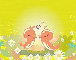愛情鳥插畫矢量