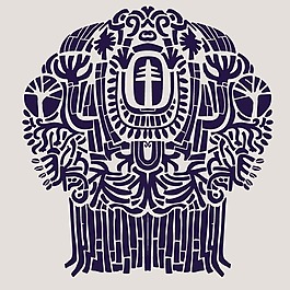 印花矢量圖 抽象 花紋 色彩 紫色 免費素材