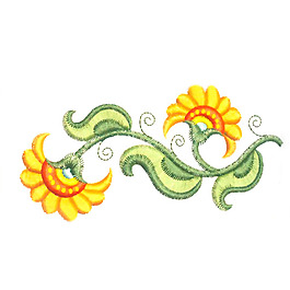 繡花 花朵 樹(shù)葉 藤蔓 免費(fèi)素材