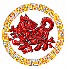 繡花 狗 春節(jié)喜慶 家紡 免費(fèi)素材