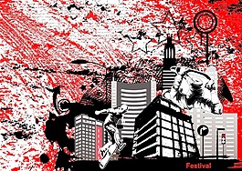 垃圾的城市背景矢量插畫