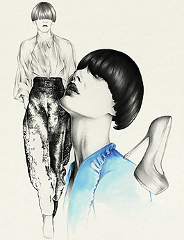 位圖 插畫 時尚插畫 人物插畫 人物 免費素材