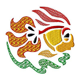 繡花 金魚 免費素材