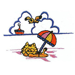 繡花 小貓 雨傘 小鳥 免費(fèi)素材