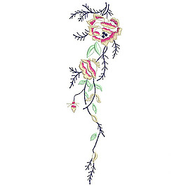 繡花 花紋 花朵 藤蔓 免費素材