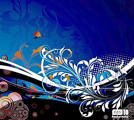 摘要花卉背景矢量插畫