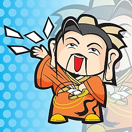印花矢量圖 可愛卡通 卡通形象 三國(guó) 圓點(diǎn) 免費(fèi)素材