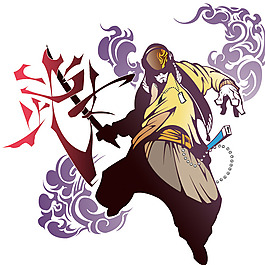 印花矢量圖 主題 武士 文字 漢字 免費(fèi)素材