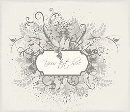 矢量舊貨花卉幀的垃圾