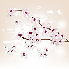 印花矢量圖 植物 花卉 花朵 樹枝 免費素材