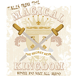 印花矢量圖 圖文結合 文字 英文 盾牌 免費素材