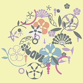 印花矢量圖 圖文結(jié)合 文字 英文 花紋 免費(fèi)素材