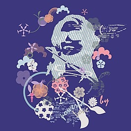 印花矢量圖 圖文結(jié)合 文字 英文 女人 免費素材