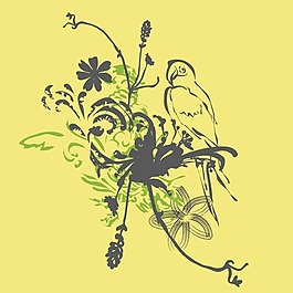 印花矢量圖 圖文結(jié)合 文字 英文 鳥(niǎo) 免費(fèi)素材