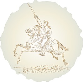 美国革命的士兵骑马