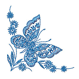 繡花 植物 花朵 蝴蝶 家紡 免費(fèi)素材