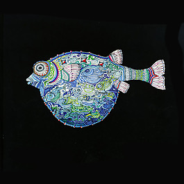 位圖 抽象 動物 河豚 花紋 免費素材