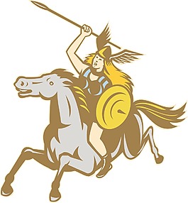 瓦尔基里亚马逊战士的骑手