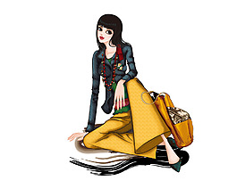 位圖 人物 女人 色彩 黃色 免費素材