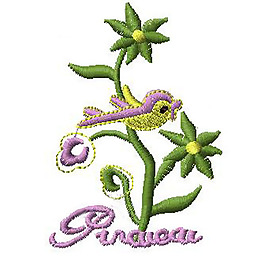 繡花 植物 花卉 花朵 文字 免費(fèi)素材