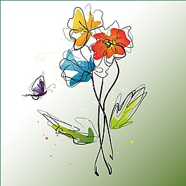 印花矢量圖 水彩 植物 花卉 花朵 免費(fèi)素材
