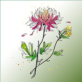 印花矢量圖 水彩 植物 花卉 花朵 免費(fèi)素材