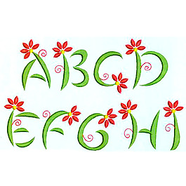 繡花 文字 字母 花朵 免費(fèi)素材