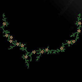 領(lǐng)邊 燙鉆 植物花紋 免費素材
