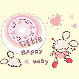 印花矢量圖 可愛卡通 卡通動物 老鼠 愛心 免費素材