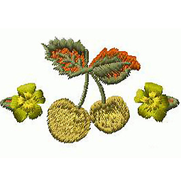 繡花 花卉 櫻桃 免費(fèi)素材
