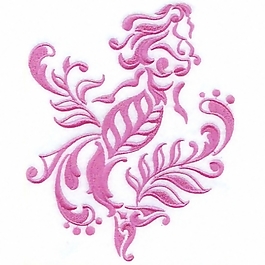 繡花 花卉 美人魚 家紡 免費(fèi)素材