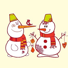 印花矢量圖 可愛卡通 圣誕節(jié) 雪人 水桶 免費素材