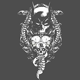 印花矢量圖 靈異 骷髏 骨骼 色彩 免費素材