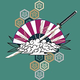 印花矢量圖 主題 和風(fēng)系列 日本風(fēng)格 民族圖案 免費(fèi)素材