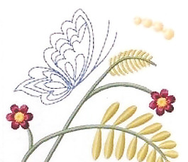繡花 花卉 蝴蝶 家紡 免費(fèi)素材
