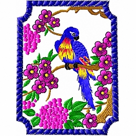 繡花 花朵 樹枝 鳥類 免費(fèi)素材