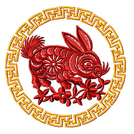 繡花 兔子 春節(jié)喜慶 家紡 免費(fèi)素材