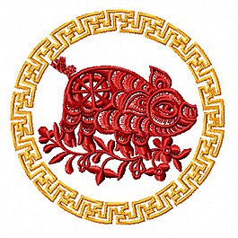 繡花 豬 春節(jié)喜慶 家紡 免費(fèi)素材