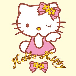 印花矢量圖 可愛卡通 卡通形象 HELLO KITTY 免費(fèi)素材