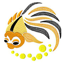 繡花 金魚 免費素材