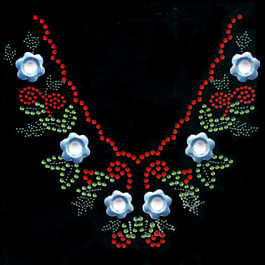領(lǐng)邊 燙鉆 花朵 花紋 免費(fèi)素材