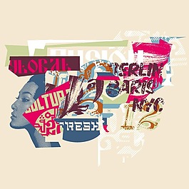 印花矢量圖 圖文結(jié)合 文字 英文 人物 免費(fèi)素材